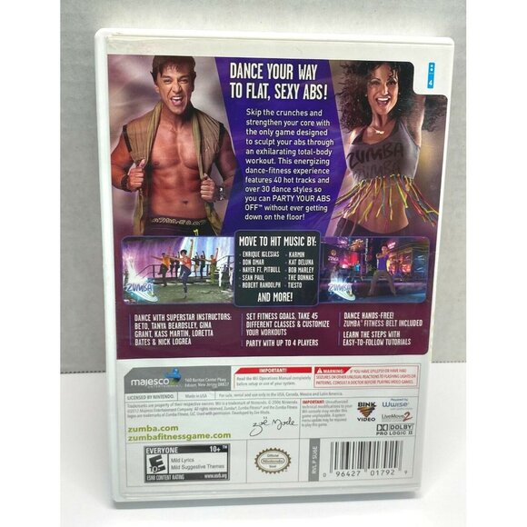 Nintendo Wii Zumba Fitness Core Video Game 2006 Party Your Abs Off with Manual - Picture 2 of 6